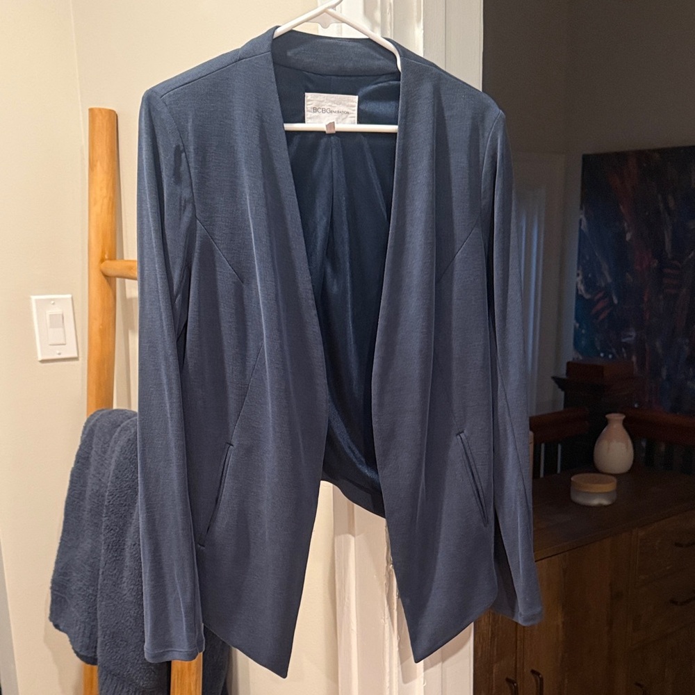 BCBGeneration Slate Blue Open Front Blazer